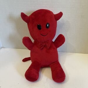 Snuggie Toys Devil Satan Plush Stuffed Animal Halloween Red 9” With Bow